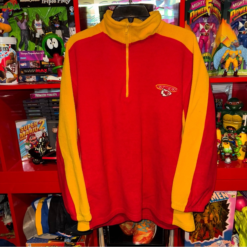 Vintage 98’ Kasas City Chiefs x 1/4 zip fleece/sweater